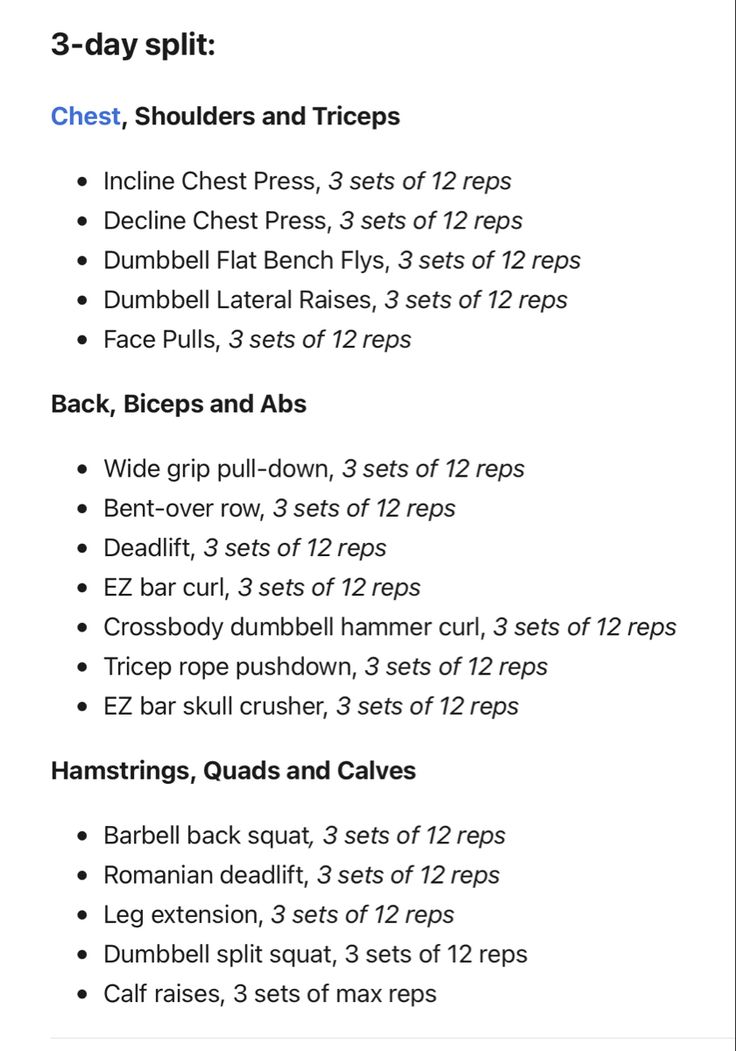 Trainingsplan 3er Split in der Praxis